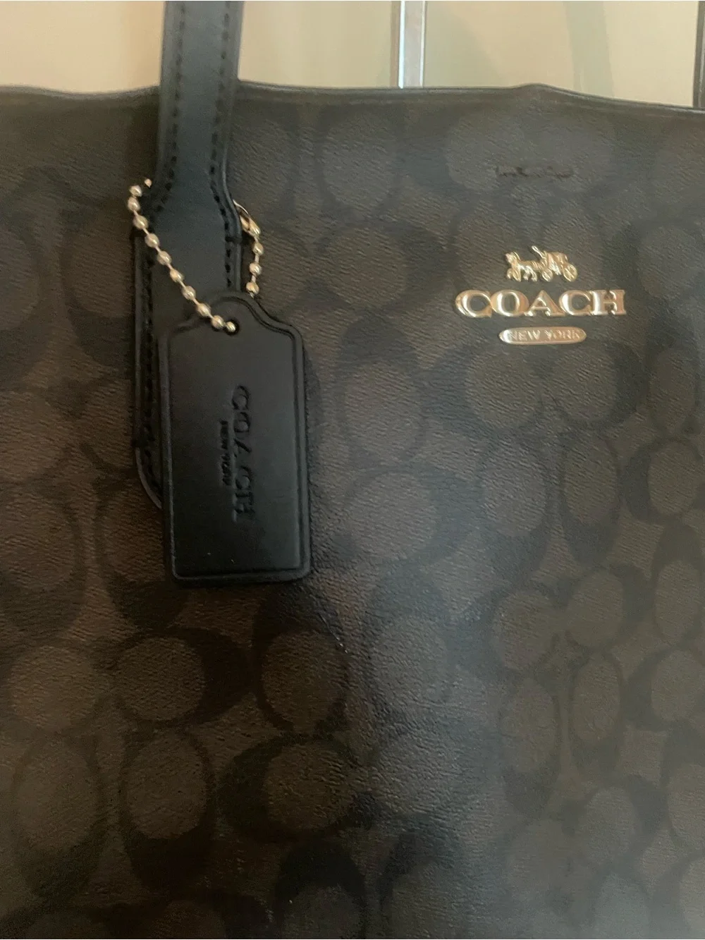 Coach Brown Signature Logo Tote with Gold Hardware